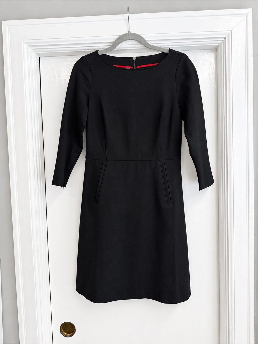 SPANX The Perfect A-Line 3/4 Sleeve Dress in Classic Black, size Small